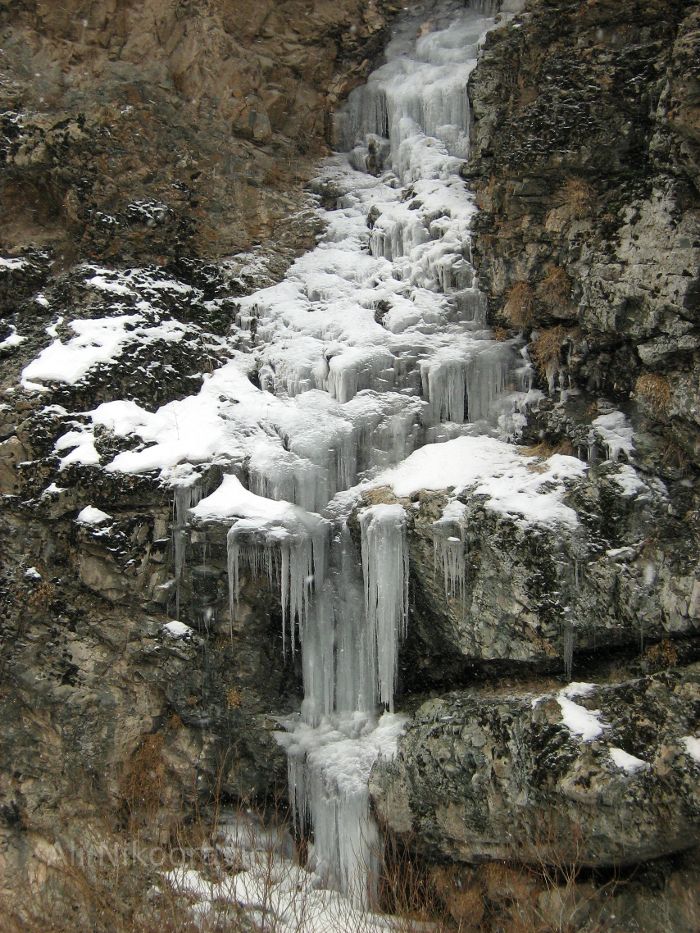 Frozen waterfall in Iran
