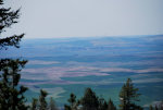 Windmills in the distance.