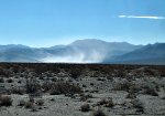 A dust storm blowing through Death Valley National Park.