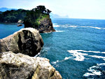 Ocean picture of rocks on the Izu Peninsula in Japan.  