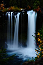 Gorgeous professional photograph of Koosah Falls in Oregon.