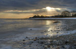 Aldingham Beach in Winter, Cumbria, England, United Kingdom.  Frost covered.