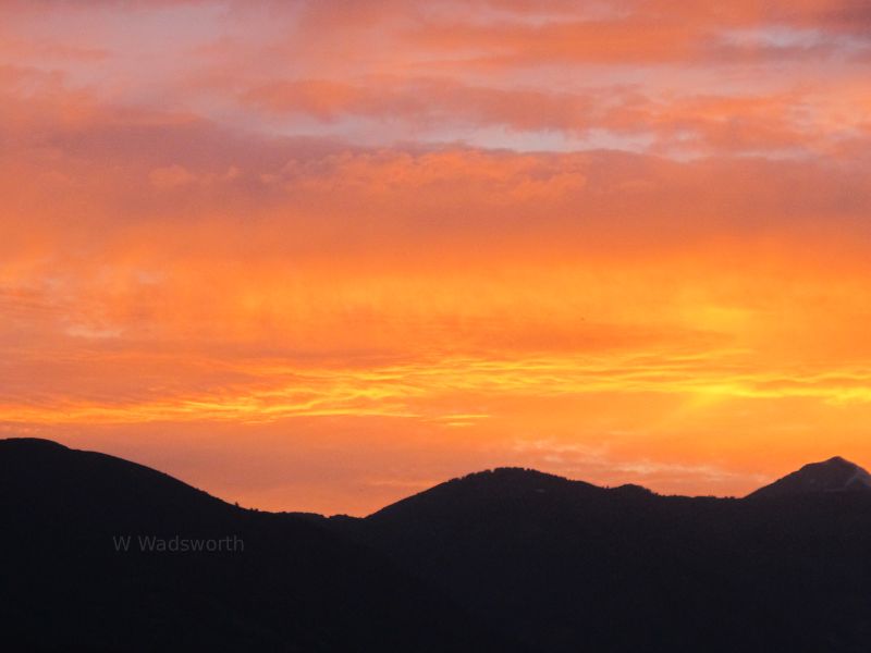 sunset at pine view reservoir, Utah.