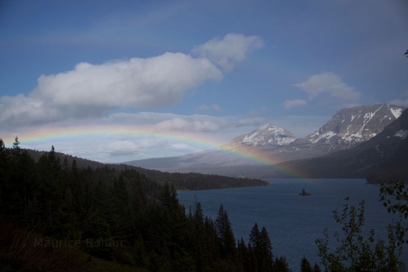 Rainbow in Glacier National Park.  