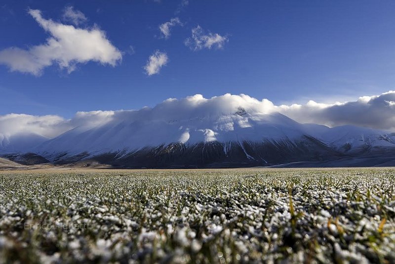 Snow capped mountains in Italy