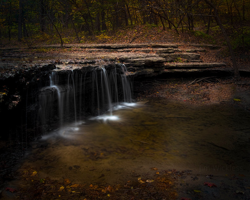 Beautiful waterfall in Sarpy County, Nebraska