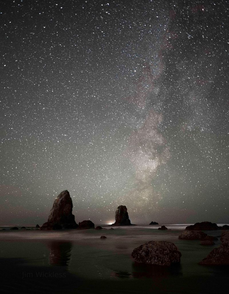 Beautiful scene of our galaxy from Cannon Beach, OR