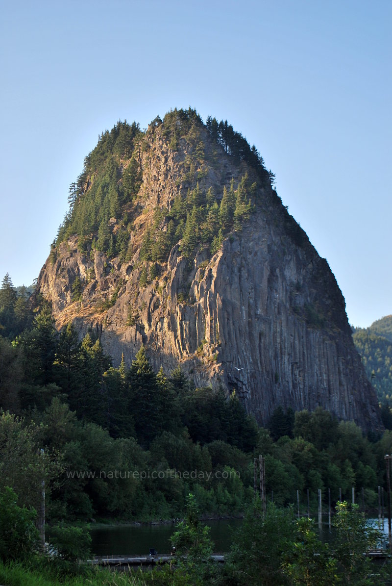 Tall Beacon Rock on the Columbia River