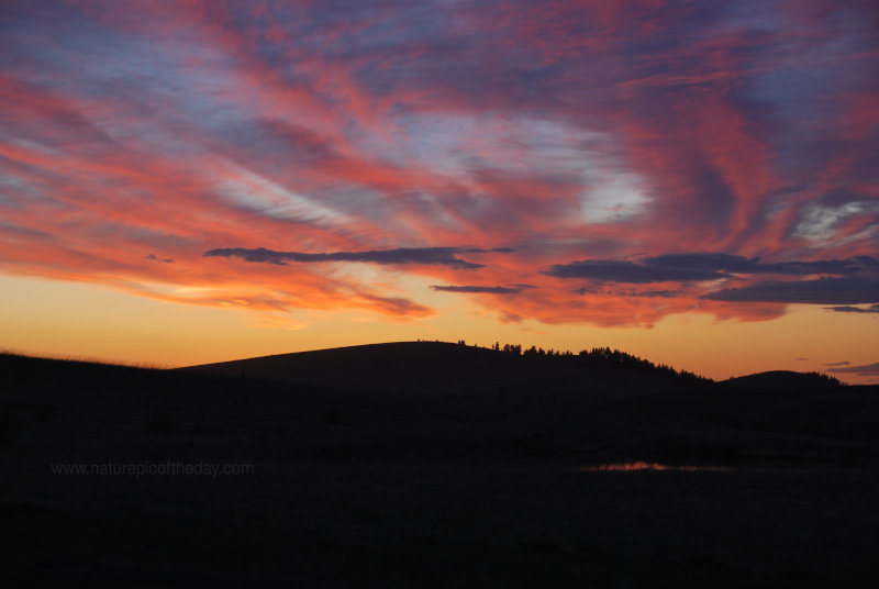 Colorful sunset over Washington State