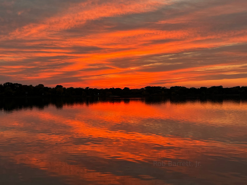 Orange sky over a Minnesotan Lake