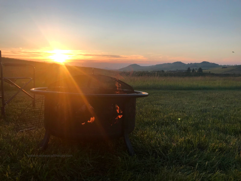 Sunset over the firepit