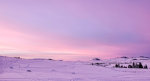 Sunset over a winter landscape