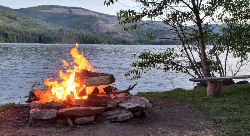 Camping by the lake